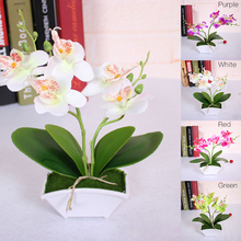 Artificial flower + vas Butterfly Orchid Flower Real Touch leaves Artificial Plants Overall Floral For Wedding Valentine's Day 2024 - buy cheap