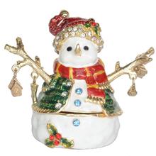 Vintage decoration box snowman Christmas jewerly trinket box ring holder Christmas gift 2024 - buy cheap