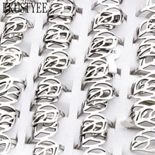 24 pcs/lot leaf stainless steel rings for women 2018 high quality new fashion jewelry gift for party wholesale 2024 - buy cheap