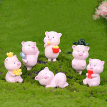 Resin Craft mini Cute  miniature fairy garden decoration accessories Pig figurine Animal Model Moss micro landscape home decor 2024 - buy cheap