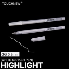 Touchnew-caneta marcadora branca para esboço, forro fino, caneta para inscrição, desenho de pintura, marcadores de arte para material escolar, 0.8mm 2024 - compre barato