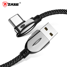 ZRSE Type C Cable For Samsung a50 3A Fast Charging 90 Degree Elbow Data Sync USB Cable For Huawei Xiaomi Redmi Charger Cord 2024 - buy cheap