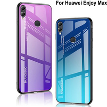 Tempered Glass Case For Huawei Enjoy Max Gradient Color Blue Ray Aurora Skin Back Cover 7.12'' For Enjoy Max Case EnjoyMax coque 2024 - buy cheap