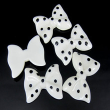 30Pcs White Dot Bowknot Resin Flatback Cabochon For Hair Bow Scrapbooking Phone Decoration Craft Accessories 20 x 27mm 2024 - buy cheap