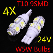 2014 new 4X 24v T10 9 5050 SMD W5W Car led light Side Wedge Bulb xenon White 194 927 161 168 Auto Interior Packing Car Styling 2024 - buy cheap