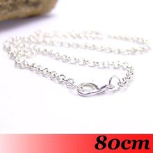 Free Ship! 100piece 2.5mm 80cm Silver Plated Tone Metal Rolo Link Chain Necklace with Lobster Clasp Jewelry DIY findings 2024 - buy cheap