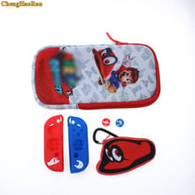 1 conjunto para nintend switch ns console de armazenamento de transporte saco de proteção capa de habitação caso capa de polegar escudo + caso de silicone para joy-con 2024 - compre barato