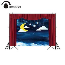 Allenjoy photography background starry sky night moon red curtain backdrop photocall decoration banner photobooth photo shoot 2024 - buy cheap