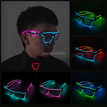Gafas de moda para hombre, lentes brillantes con cable EL, luz de visión nocturna intermitente, LED 2024 - compra barato