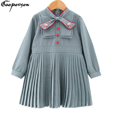 2019 New Brand Kids Girl Dress Autumn Long Sleeve Fashion Princess Dress Elegant Baby's Dress Wtih Bow Red Button Front 2024 - buy cheap