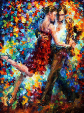 Professional Artist Hand-painted High Quality Knife Painting Tango Dancer Oil Painting On Canvas Handmade Dancer Oil Painting 2024 - buy cheap