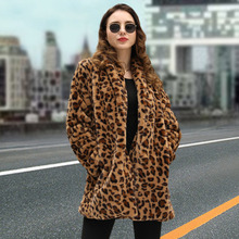 Yjsfg casa de alta qualidade luxo do falso casaco de pele para as mulheres casaco inverno quente moda feminina leopardo impressão casacos de pele do falso jaqueta 2024 - compre barato