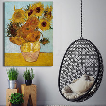 Vincent Van Gogh girasoles HD arte de pared lienzo Poster y lienzo impreso cuadro de pintura decorativa para la decoración del hogar de la sala de estar 2024 - compra barato