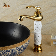 ZGRK-grifos de lavabo de baño, grifos altos de lujo de oro europeo, mezclador de un solo Mango, grifo de agua de un solo orificio 2024 - compra barato