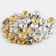 50pcs/lot 4mm 6mm 8mm 10mm Rhinestone Rondelles Crystal Beads 4 Colors Loose Spacer Charm Beads for DIY Jewelry Making Findings 2024 - compre barato
