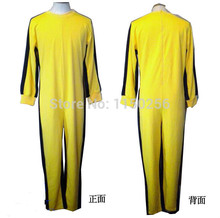 Free Shipping Vintage Classic Bruce Lee Costume Dark Yellow Jumpsuit Kung Fu Uniform Game Of Death Cosplay Costume 2024 - buy cheap