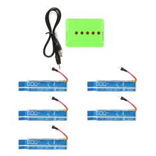 5 in 1 USB Charger and 5pcs 3.7V 520mAh 30C Upgraded Battery for WLtoys V930 V977 XK K110 RC Helicopter Spare Parts accessories 2024 - buy cheap