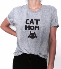 Кошка мама принт Для женщин футболка хлопок Повседневное забавная Футболка для леди верхний тройник битник Tumblr Прямая поставка F506 2024 - купить недорого