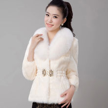 New Short Fur Coat Women Jacket 2021 Autumn Winter Imitation Rabbit Hair Short Korean Loose Thin Large Fur Collar Women Coat 2024 - buy cheap