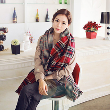 Mingjiebihuo Korean autumn winter women new fashion colorful scarf Dual-use long wool scarf  warm plaid wild comfortable shawl 2024 - buy cheap