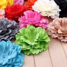 50 pçs/lote 11 CM 20 cores de elegante peônia flores para crianças acessórios de cabelo Artificial tecido flores para Headbands 2024 - compre barato