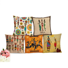 Capa de almofada estampada estilo africano, capa de sofá decorativa para casa, quarto, cintura, traseira, fronha 2024 - compre barato
