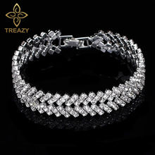 TREAZY Bridal Geometric Shape Crystal Bracelets For Women Silver Color Rhinestone Bracelets & Bangles Femme Wedding Jewelry Gift 2024 - buy cheap