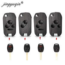 Jingyuqin 2/3/4 кнопочный пульт дистанционного управления модифицированный откидной складной чехол для ключей чехол для Honda CRV Fit Accord Civic чехол-брелок 2024 - купить недорого