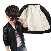 New Baby Leather Boy Jacket  Fleece Jacket  Boys Coats   Manteau Garcon Kids  Jacket 6CT106 2024 - buy cheap