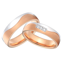 custom alliance anillos rose gold color and silver color titanium wedding rings sets for men and women 2024 - buy cheap