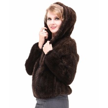 Jaqueta feminina de pele de vison genuíno com capuz, casaco feminino de inverno plus size 4xl 5xl lf5077 2024 - compre barato