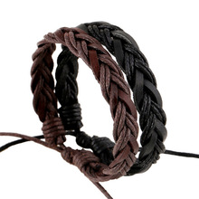 Multi-layer hand-woven 100% leather bracelet couple wild personality fashion retro men and women bracelet jewelry gift wholesale 2024 - buy cheap