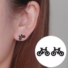 yiustar Earrings Bike Black Earrings Cute Tiny Bike Bicycle Stud Earrings For Women Stainless Steel Earring Cute Bike Design 2024 - buy cheap