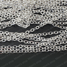 Wholesale Width 1mm/2mm/3mm Silver color Copper / Iron Flat Link Chains Diy Fashion Jewelry Findings Accessories 5 Meter (JM119) 2024 - buy cheap