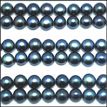 20 piezas de perlas naturales con de esparto, perlas auténticas AAA de calidad media perforada, 8-8,5mm, concha negra de agua dulce 2024 - compra barato