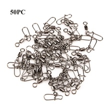 50Pcs Stainless Steel Fishing Bearings Hooked Snap Pins Rolling Swivel Connector Fishing Tools 2019 Newest 2024 - buy cheap