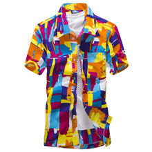 Абсолютная новинка, Пляжная рубашка, Мужская гавайская рубашка, Пляжная рубашка для отдыха, модная рубашка с цветочным принтом, гавайская рубашка с тропическим морским побережением, Азиатский Размер 5XL 2024 - купить недорого