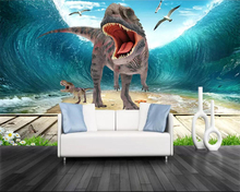 Beibehand-papel de parede personalidade com foto criativa, moderna, 3d, estéreo, dinossauro, decoração marinha, fundo de parede 2024 - compre barato