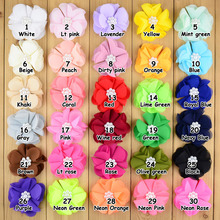 30 Colors In Stock 20pcs/lot New Style Cute Girls Pearl Centre Hair Flowers Without Clip 7CM Chiffon Flowers For Girls Hair TH02 2024 - buy cheap