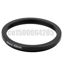 Бесплатная доставка 2 шт. черное увеличивающее кольцо фильтра от 55 мм до 49 мм 55 мм-49 мм 55-49 мм 2024 - купить недорого