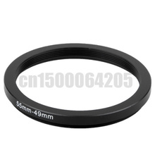 Free shipping 2pcs Black Step Up Filter Ring 55mm to 49mm 55mm-49mm 55-49mm 2024 - buy cheap