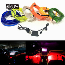 JURUS 1 Medidor 10 Cores Auto Decoração Interior Do Carro Luzes da Corda de Fio EL Luz Neon Tubo de Linha Com USB 5 V Inversor Carro-styling 2024 - compre barato