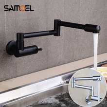 Newest 360 foldable brass wall mount matt black kitchen sink faucet cold water tap with single handle B3304 2024 - buy cheap