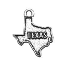my shape Texas maps alloy charm pendant double sides antique silver Plated 30pcs 2024 - buy cheap