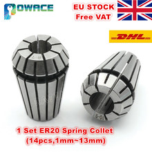 [EU Delivery] ER20 (1~13mm)14pcs Collet Full set beating 0.1mm precision spring collet for CNC Spindle Milling Lathe Tool 2024 - buy cheap