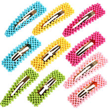 New Fashion Colorful Pearl Hair Clip for Women Elegant Korean Design Snap Barrette Stick Hairpin Hair Styling Accessories 2024 - buy cheap
