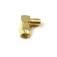 Free Shipping 100pcs RF Sma Connector Male to SMA Female Jack Right Angle(R/A) Gold Adaptor 2024 - buy cheap