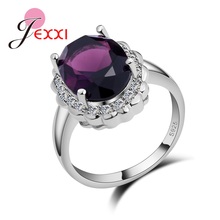 Romantic Bridal Finger Rings Purple Zirconia Wedding Engagement Rings Female 925 Sterling Silver SilverJewelry Lover Best Gifts 2024 - buy cheap