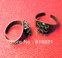 Open Ring Settings with 3 Strands Loops Cameo Rings Blanks Making Findings DIY Antique Bronze tone Plated 2024 - buy cheap