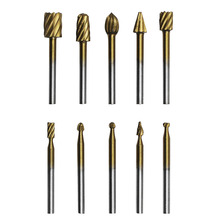 ZtDpLsd 10Pcs 1/8" Hss Titanium Coated Woodworking Electric Trimming Machine Router Drill Bits Wood Cutter Milling Used Dremel 2024 - buy cheap